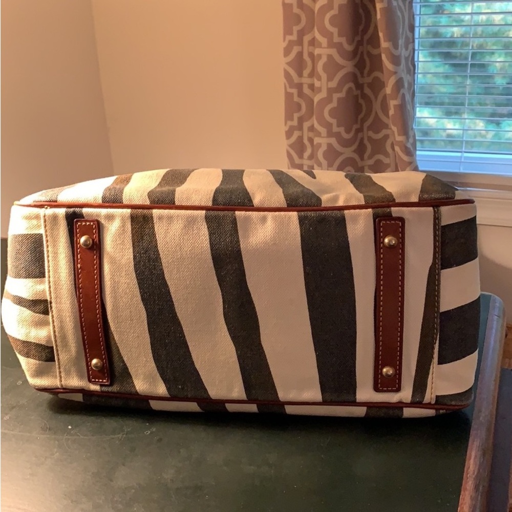 Dooney & Bourke Zebra Print Wilson Canvas & Leath… - image 6